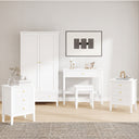 Double Wardrobe, Dressing Table, Stool & Pair of 3 Drawer Bedside Tables - Hales White Range