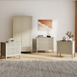 Double Wardrobe, 3 Drawer Chest Of Drawers and Pair of Large Bedside Tables - Hales Taupe Range