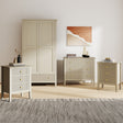 Double Wardrobe, Large 6 Drawer Chest Of Drawers and Pair of Large Bedside Tables - Hales Taupe Range
