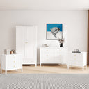 Double Wardrobe, Large 6 Drawer Chest Of Drawers and Pair of Large Bedside Tables - Hales White Range