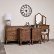 Dark Wood Dressing Table Set, Chest of Drawers & Pair of Bedside Tables - Ashwell Range