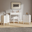 Dressing Table, Stool & Pair of 3 Drawer Bedside Tables - Hales White Range