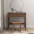 Dressing Table &amp; Stool Set - Hales Dark Wood Range