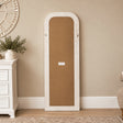 Elegant White Washed Beaded Full Length Wall Mirror - 142cm x 50cm