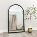 Extra Large Black Arched Frame Leaner/Wall Mirror - 190cm x 110cm