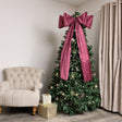 Extra Large Dark Red Velvet Christmas Bow - 70cm x 140cm