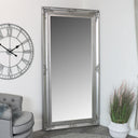 Extra Large Ornate Silver Wall / Floor / Leaner Full Length Mirror 100cm x 200cm