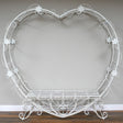 Extra Large Rustic White Metal Love Heart Bench
