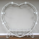 Extra Large Rustic White Metal Love Heart Bench