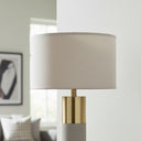 Faux Shagreen &amp; Brass Table Lamp with Shade