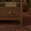 Fluted Four Drawer One Shelf Coffee Table - Hales Dark Wood Range