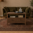 Fluted Four Drawer One Shelf Coffee Table - Hales Dark Wood Range