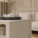 Fluted Four Drawer One Shelf Coffee Table - Hales Taupe Range