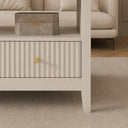 Fluted Four Drawer One Shelf Coffee Table - Hales Taupe Range