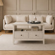 Fluted Four Drawer One Shelf Coffee Table - Hales Taupe Range