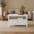 Fluted Four Drawer One Shelf Coffee Table - Hales White Range
