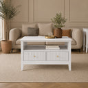 Fluted Four Drawer One Shelf Coffee Table - Hales White Range