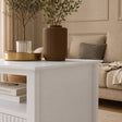 Fluted Four Drawer One Shelf Coffee Table - Hales White Range