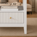 Fluted Four Drawer One Shelf Coffee Table - Hales White Range
