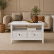 Fluted Four Drawer One Shelf Coffee Table - Hales White Range