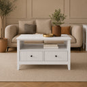 Fluted Four Drawer One Shelf Coffee Table - Hales White Range
