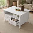 Fluted Four Drawer One Shelf Coffee Table - Hales White Range
