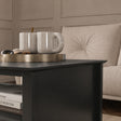 Fluted Two Drawer One Shelf Coffee Table - Hales Black Range