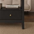 Fluted Two Drawer One Shelf Coffee Table - Hales Black Range