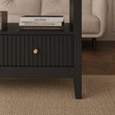 Fluted Two Drawer One Shelf Coffee Table - Hales Black Range