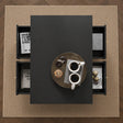 Fluted Two Drawer One Shelf Coffee Table - Hales Black Range