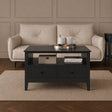 Fluted Two Drawer One Shelf Coffee Table - Hales Black Range