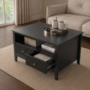 Fluted Two Drawer One Shelf Coffee Table - Hales Black Range