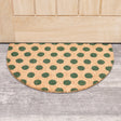 Forest Green &amp; Natural Polka Dot Half Moon Door Mat