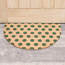 Forest Green &amp; Natural Polka Dot Half Moon Door Mat