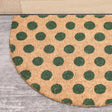 Forest Green &amp; Natural Polka Dot Half Moon Door Mat
