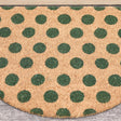 Forest Green &amp; Natural Polka Dot Half Moon Door Mat