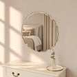 Frameless Scalloped Bevelled Edge Wall Mirror - 60cm x 60cm