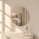 Frameless Scalloped Bevelled Edge Wall Mirror - 60cm x 60cm