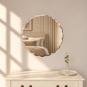 Frameless Scalloped Bevelled Edge Wall Mirror - 60cm x 60cm