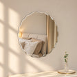 Frameless Scalloped Bevelled Edge Wall Mirror - 60cm x 60cm