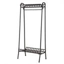 Freestanding Rectangular Black Metal Coat Rail
