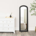 Full Length Black Leaner &amp; Wall Mirror - 47cm x 142cm