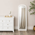 Full Length Distressed White Leaner &amp; Wall Mirror - 47cm x 142cm