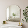 Large Frameless Arched Mirror with Bevelled Edges - 88cm x 100cm