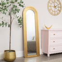 Full Length Gilded Gold Arched Stepped Frame Leaner Mirror - 150cm x 50cm
