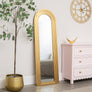 Full Length Gilded Gold Arched Stepped Frame Leaner Mirror - 150cm x 50cm