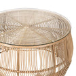 Glass Top Rattan Round Coffee Table