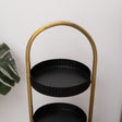 Gold and Black Metal 3 Tiered Storage Caddy - 25cm x 35.5cm