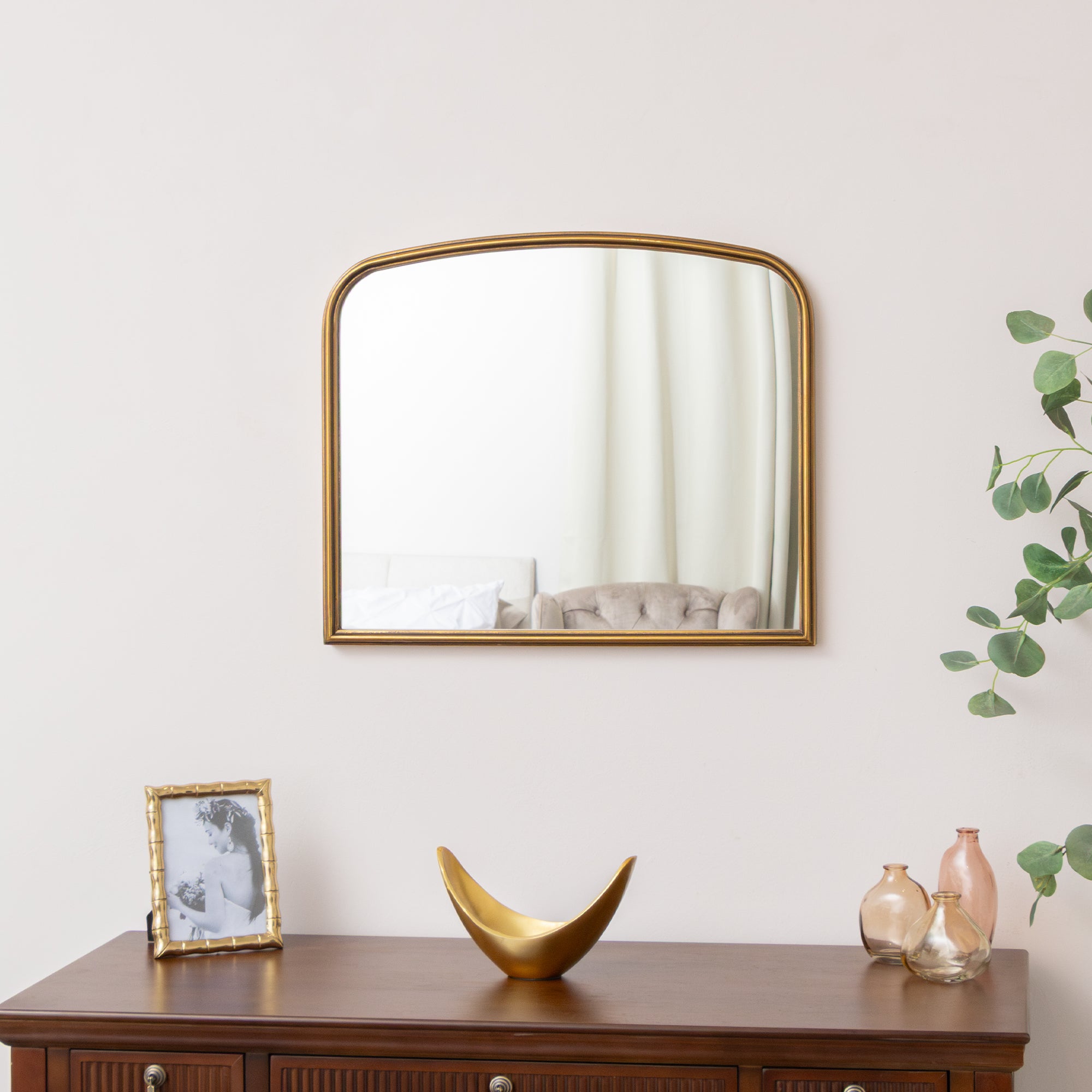 Gold Oval Metal Framed Wall Mirror - 60cm x 40cm – Melody Maison