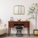 Gold Arched Metal Framed Wall Mirror - 60cm x 40cm